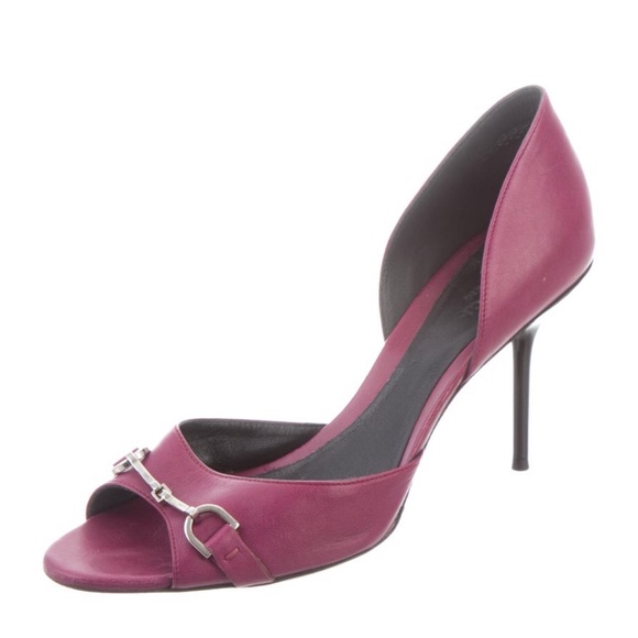 Arthentic Gucci Purple Horsebit Pumps Size 39 US 9 - Picture 1 of 4